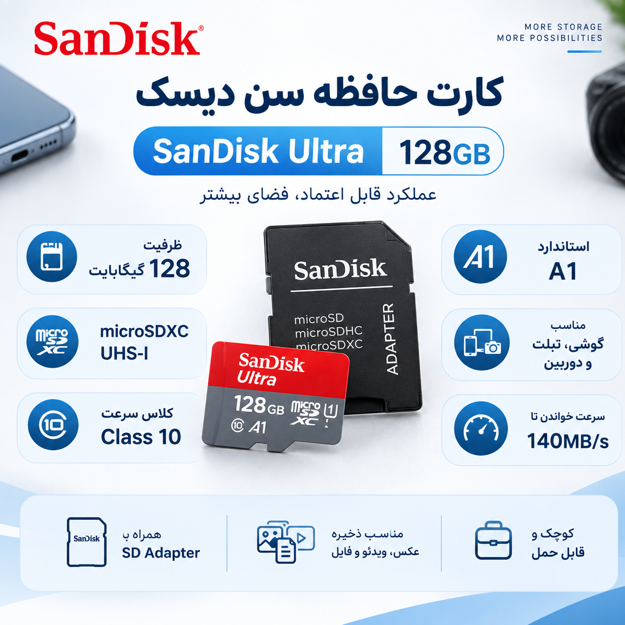 مموری SanDisk Ultra 128GB