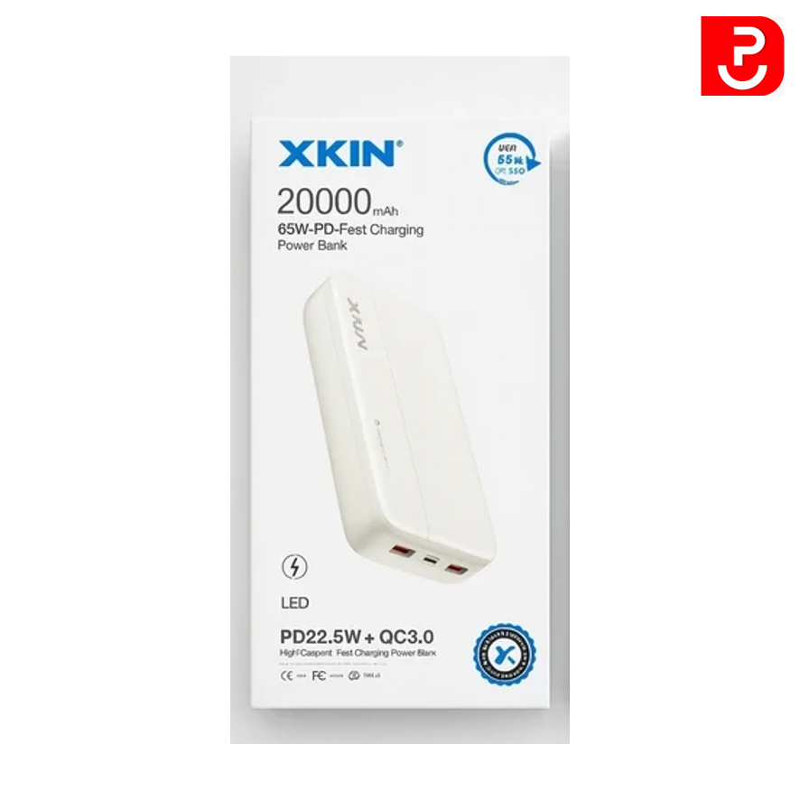پاوربانک 20 هزار فست شارژ ایکس کین 65w اورجینال (پرداخت قسطی)