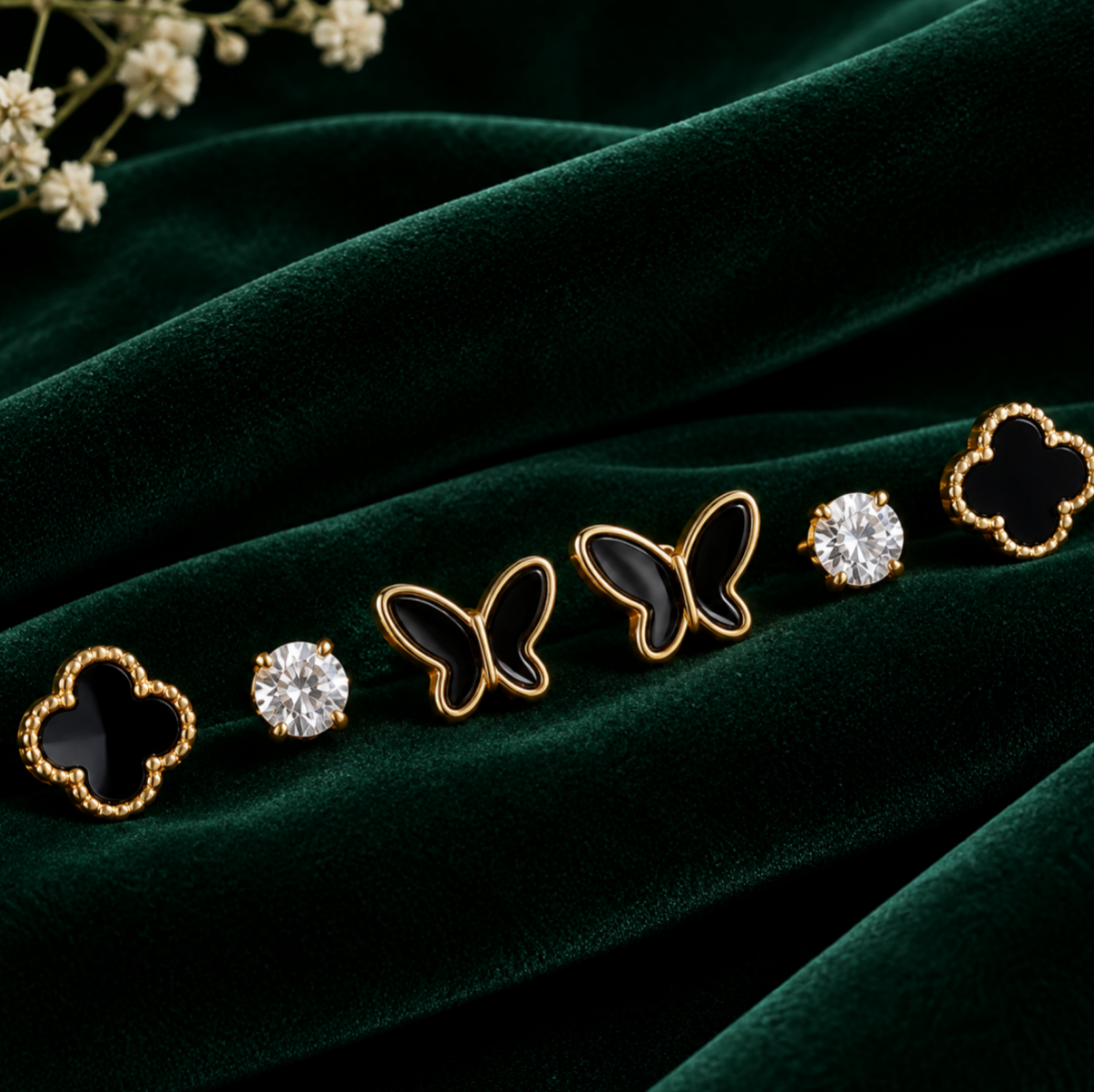 گوشواره های میخی استیل و رنگ ثابت 76