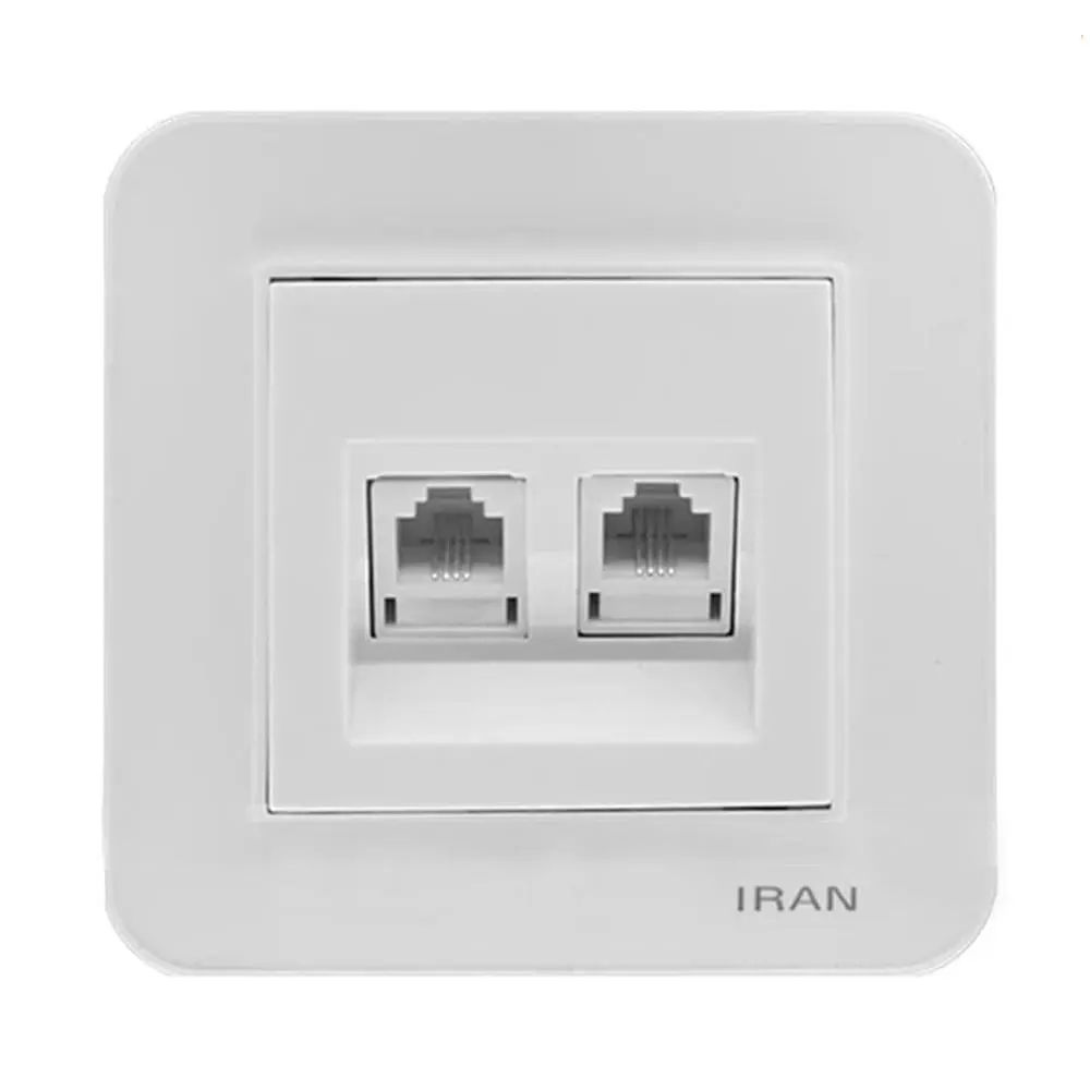 پریز شبکه دو پورت CAT6 مدل ارس اقتصادی برند ایران الکتریک