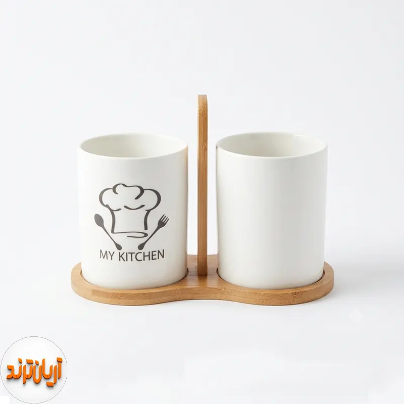 جا قاشق دوقلو سرامیکی طرح MY KITCHEN