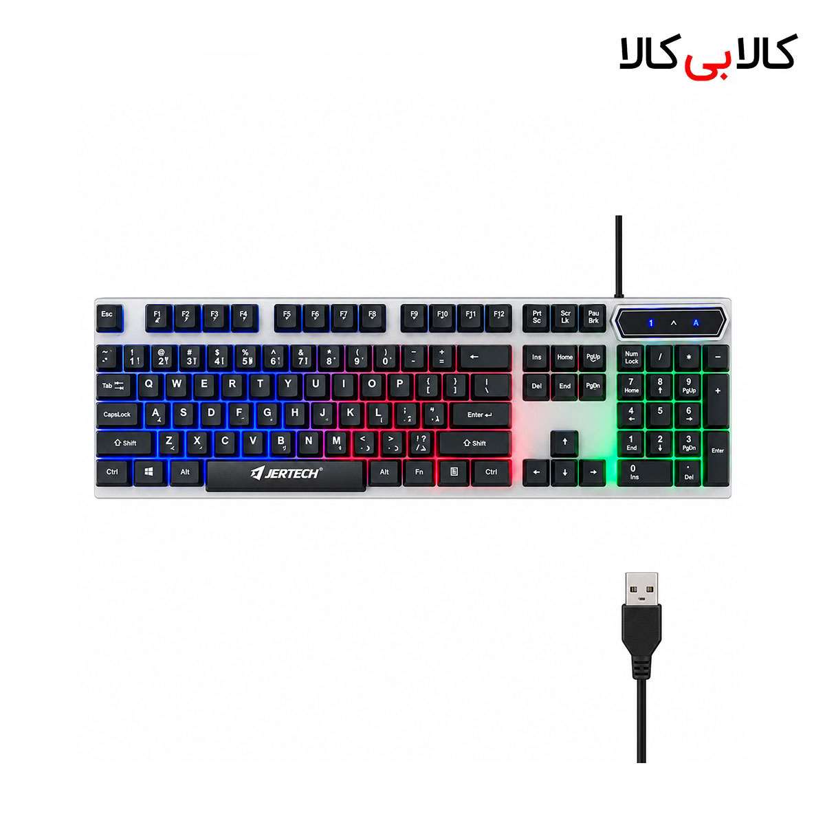 کیبورد گیمینگ جرتک مدل K358 با نورپردازی Rainbow