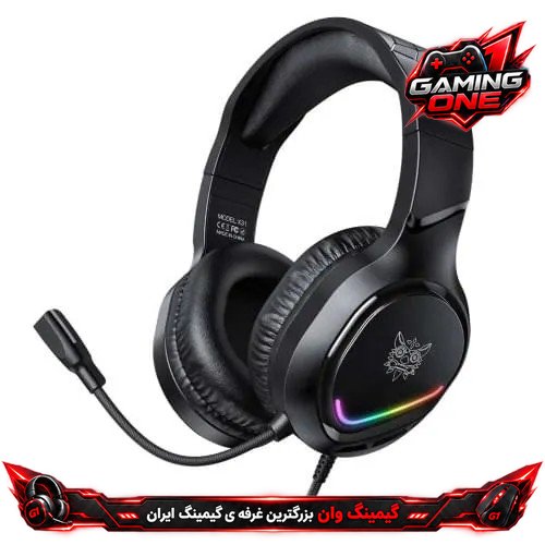 هدفون گیمینگ اکونومی اونیکوما با درایور 50 میلیمتری، نور RGB و میکروفون انعطافپذیر Omni-Directional