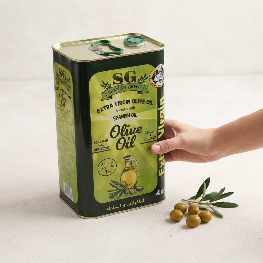 روغن زیتون اس جی SPANISH GREEN فرابکر 4 لیتری (اورجینال)