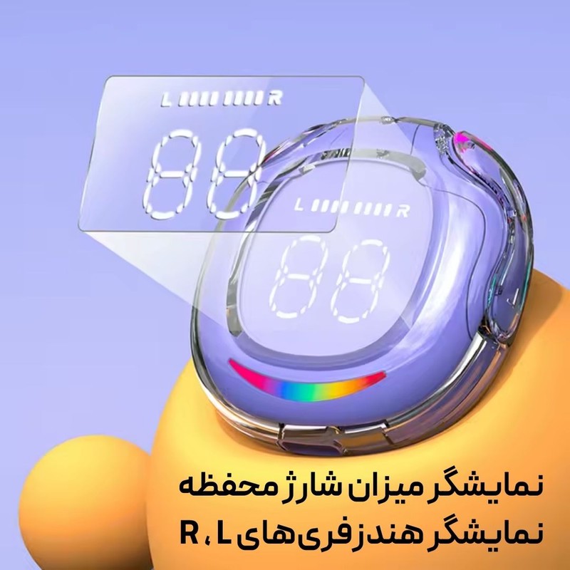 هدفون بلوتوثی توگوشی مدل NEW UR200 با نویز کنسلینگ فعال، فرمان لمسی، نمایشگر دیجیتال محفظه شارژ و درگاه USB Type-C، ع...