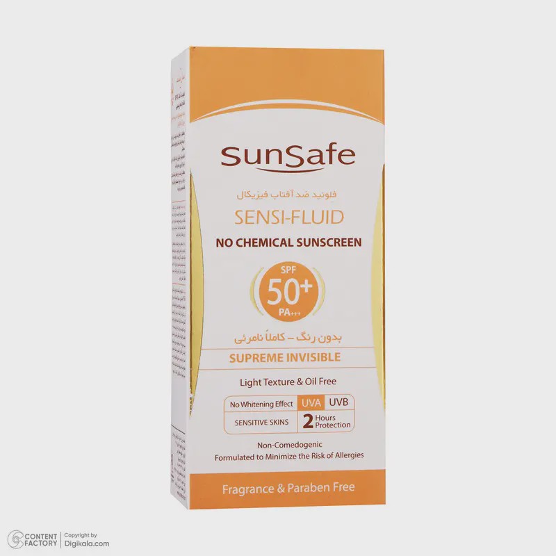 کرم ضدآفتاب سان سیف مدل سنسی فلوئید SPF50، حجم 50 میلی لیتر
