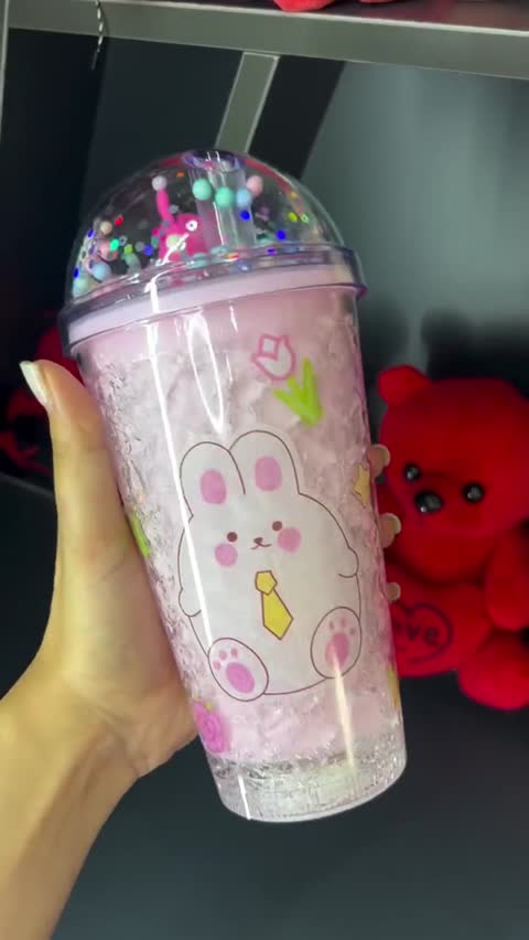 ماگ اسموتی چراغ دار اورجینال دوجداره با نی نشکن وارداتی