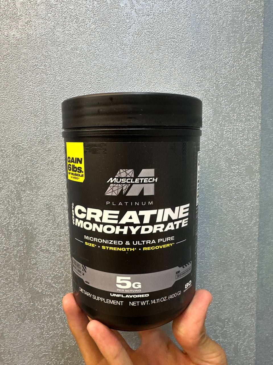 پودر کراتین مونوهیدرات 100٪ ماسلتک (MuscleTech Platinum 100% Creatine) - وزن 400 گرم