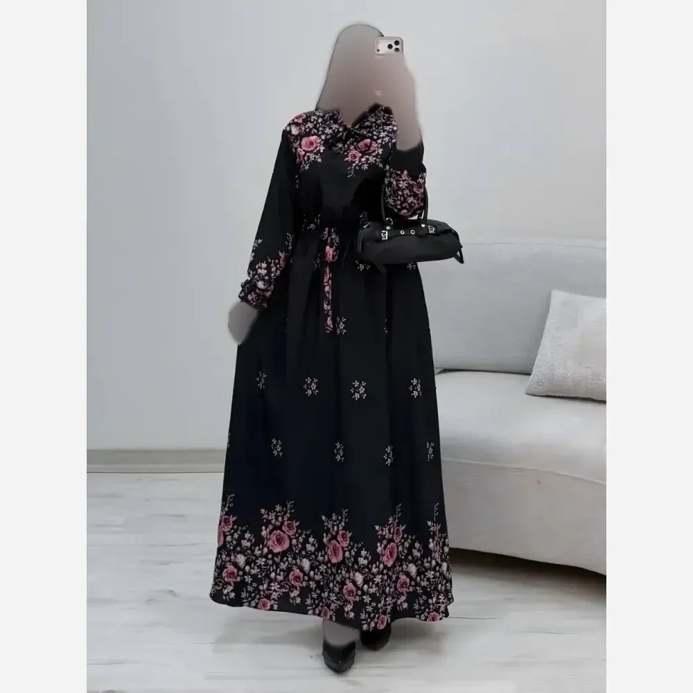 پیراهن ساحلی رز کرپ بوگاتی درجه یک رنگ صورتی فری سایز