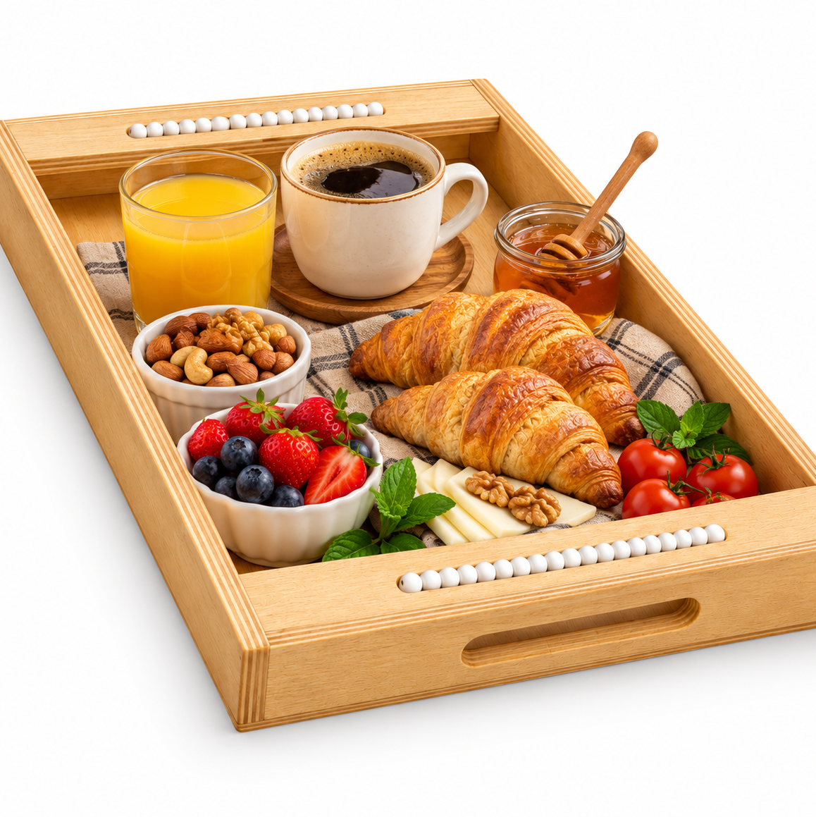 سینی چوبی مهره دار بزرگ 