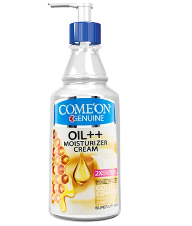 کامان کرم پمپی حاوی عسل مناسب پوستهای خیلی خشک حجم 400 میل COME ON OIL++ MOISTURIZER CREAM