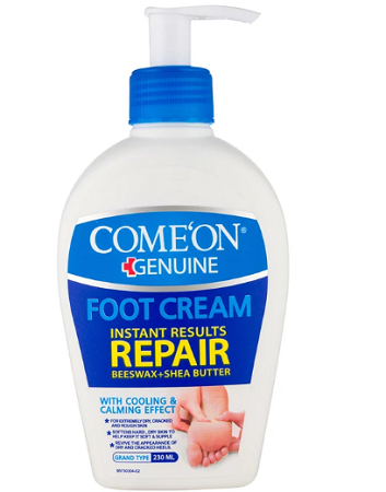 کامان کرم رفع ترک پا مدل خنک کننده و آرامش بخش حجم 230 میل Comeon Foot Cream