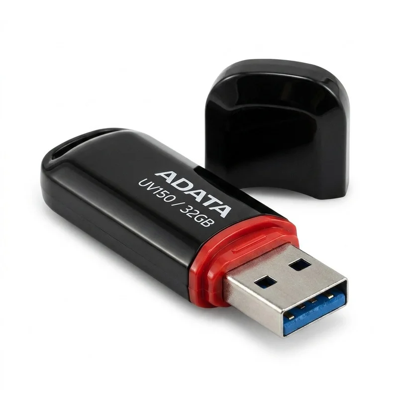 فلش مموری ای دیتا مدل UV150 ظرفیت 32 گیگابایت با رابط USB 3.2 Gen1، سرعت خواندن 90 مگابایت بر ثانیه، سرعت نوشتن 40 مگابا