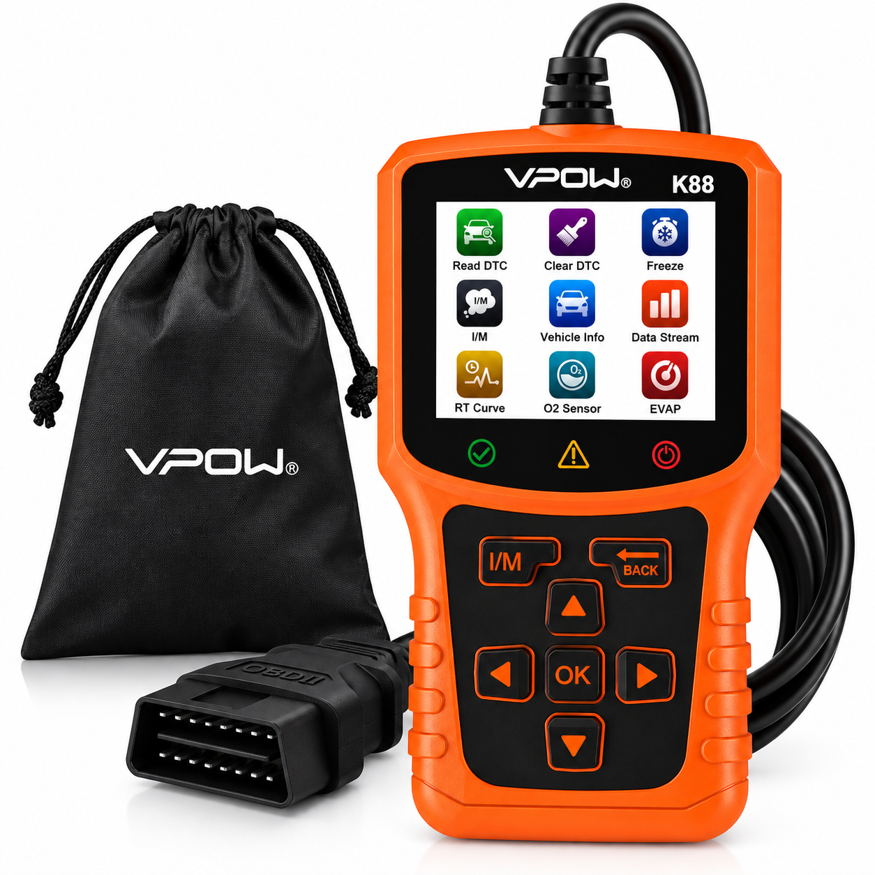 اسکنر دیاگ خودرو VPOW OBD2 با تست باتری و لایو دیتا