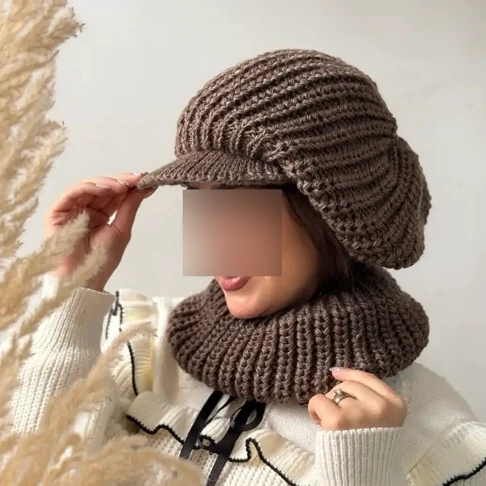 شال و کلاه نقابدار درشت بافت