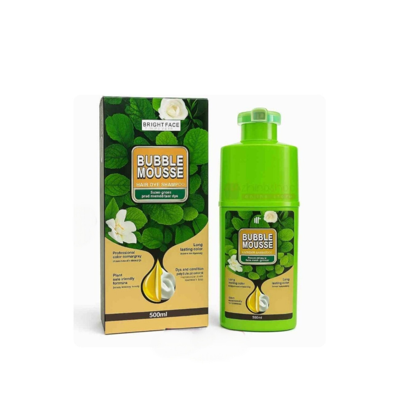 شامپو رنگ بابل موس BUBBLE MOUSSE اصلی رنگ مشکی 500 میل