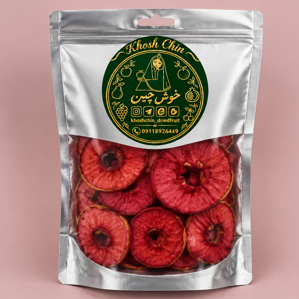 سیب لبویی خشک خوشچین چیپس میوه ترد و ارگانیک 50 تا 500 گرم