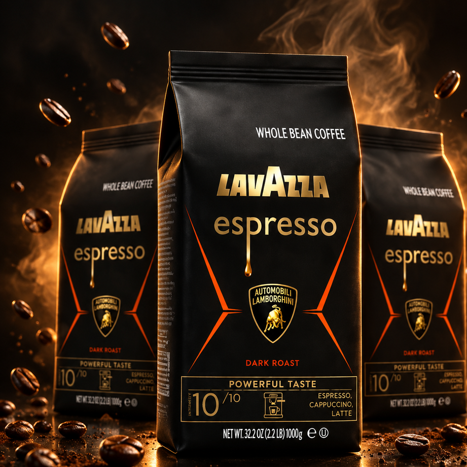 قهوه وارداتی لاوازا لامبورگینی (سه بسته یک کیلوگرمی) LAVAZZA LAMBORGHINI