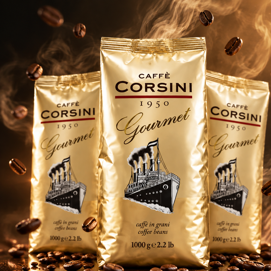 قهوه وارداتی ایتالیایی کورسینی گورمت (سه بسته یک کیلوگرمی) CORSINI GOURMET 
