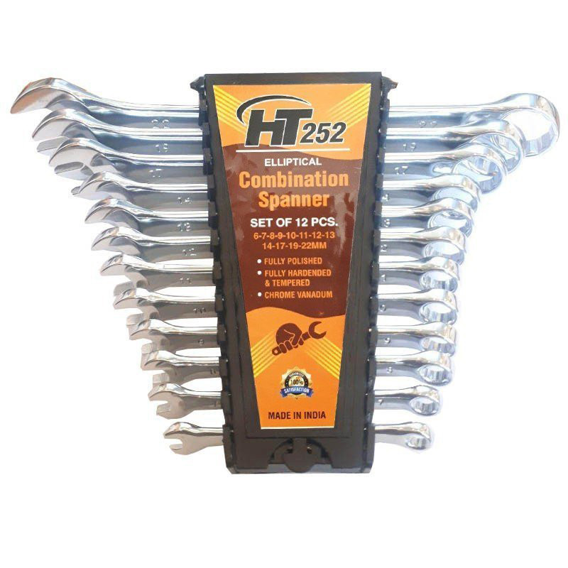 مجموعه 12 عددی آچار یکسر تخت یکسر رینگی اچ تی مدل HT0-252 S4R