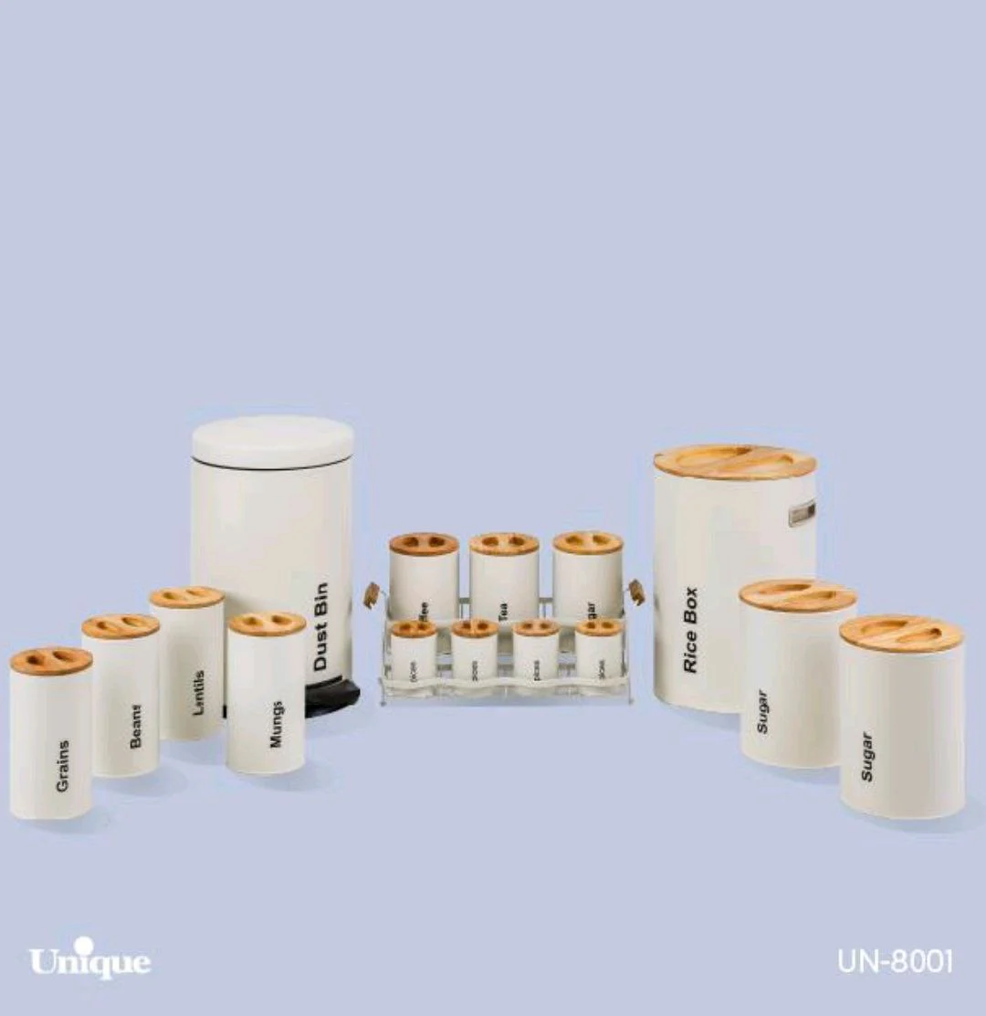 سرویس آشپزخانه 16 پارچه نباتی سنباده ای درب چوبی یونیک کد UN-8001 (پس کرایه)