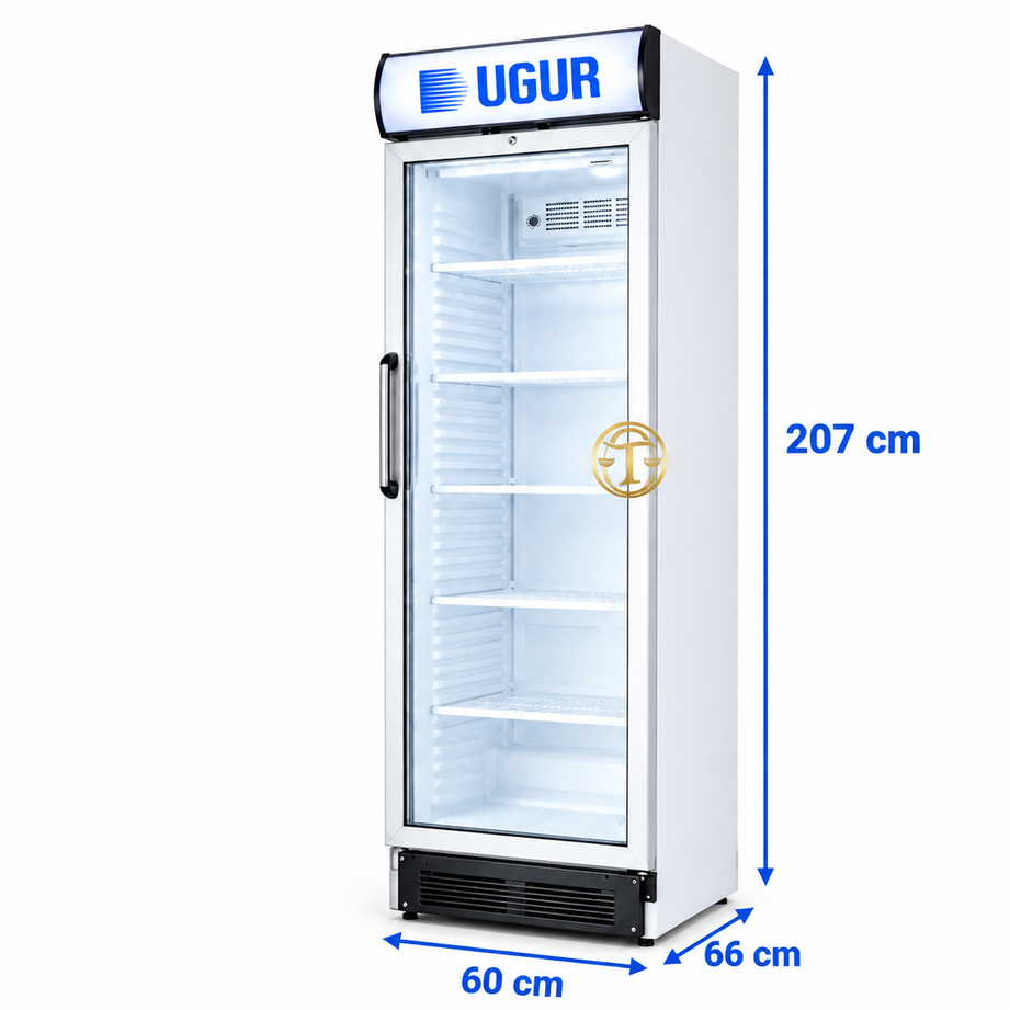یخچال ایستاده ویترینی اوگور 60 سانتی مدل uss374