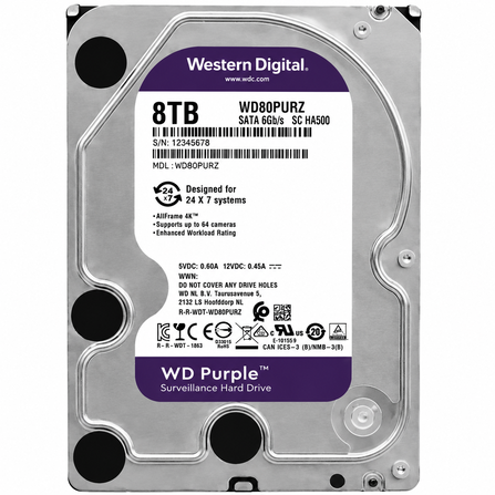 هارد دیسک بنفش 8 ترابایت WD Purple گرید B شرکتی