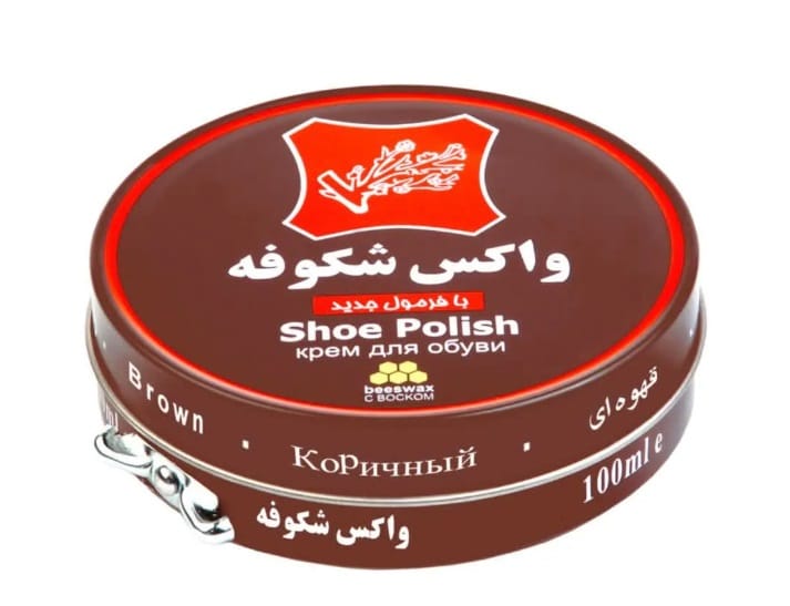 واکس کفش شکوفه قهوه ای بزرگ طرح کلیدی