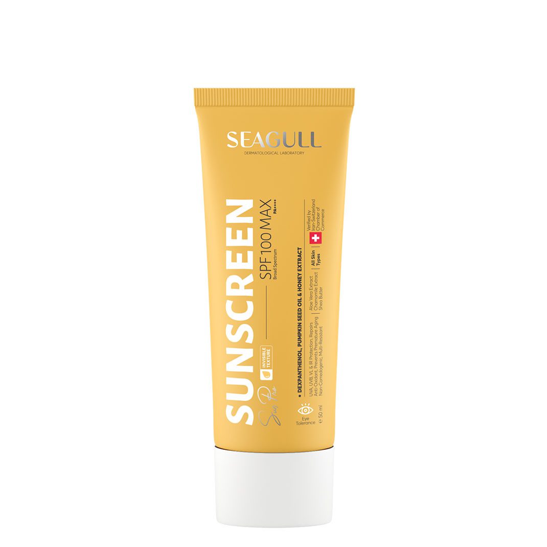 کرم ضد آفتاب فاقد رنگ سی گل spf100 انواع پوست (50 میل)