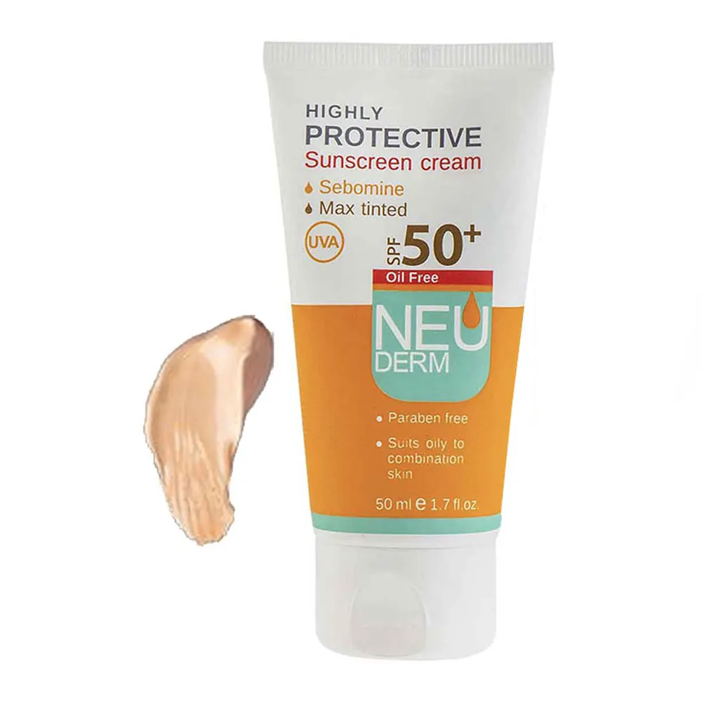 کرم های ضدآفتاب رنگی تیره هایلی پروتکتیو spf50 نئودرم مناسب پوست چرب(50میل)