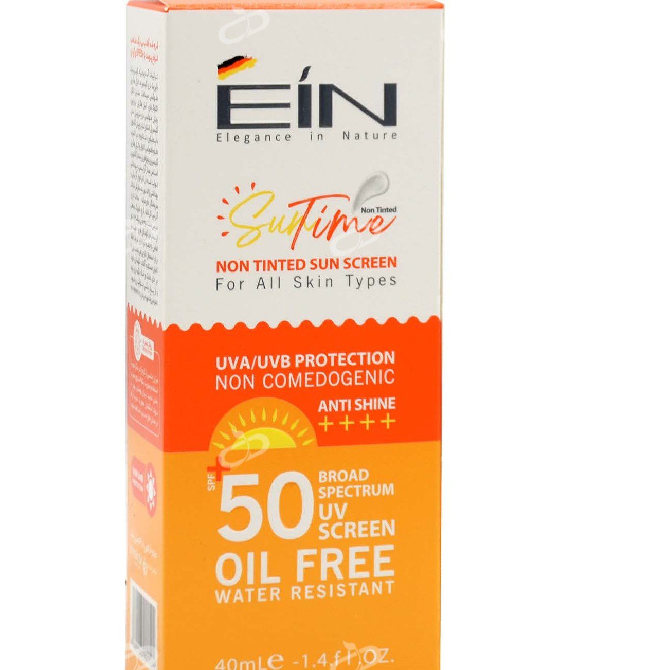 کرم ضدآفتاب SPF50 بی رنگ ای آی ان مناسب انواع پوست (40 میل)