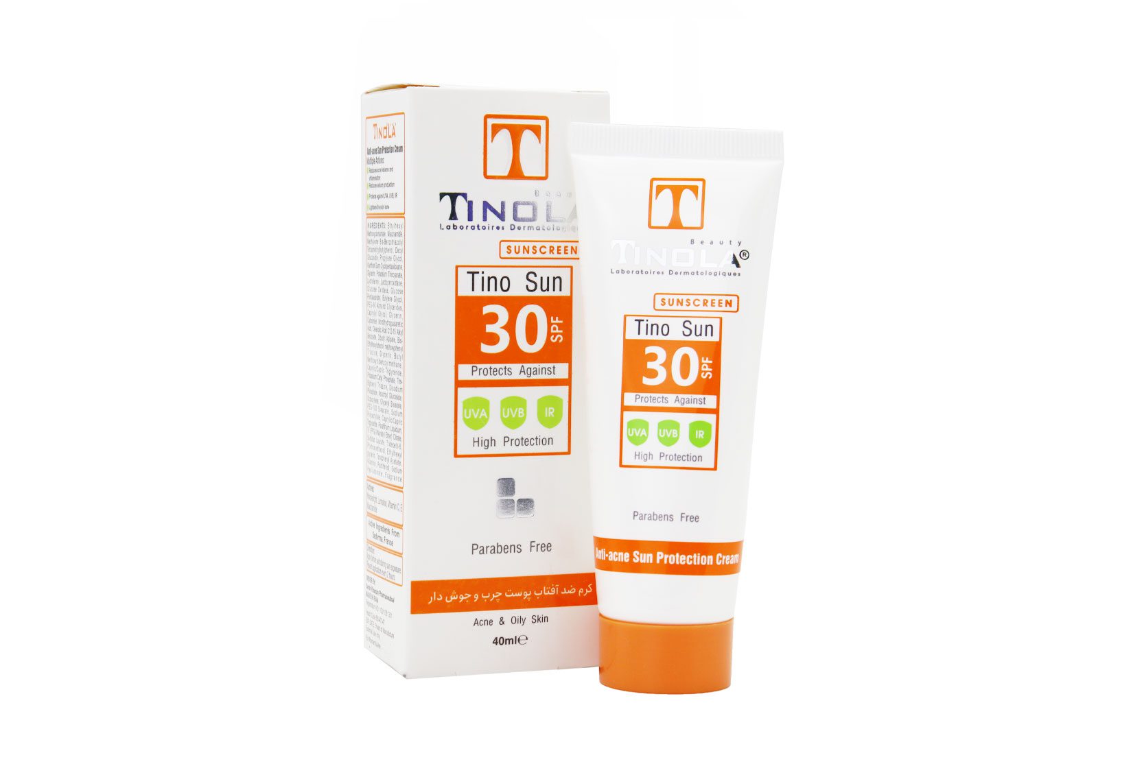 کرم ضد آفتاب مناسب پوست چرب و جوشدار spf30 تینولا(40 میل)
