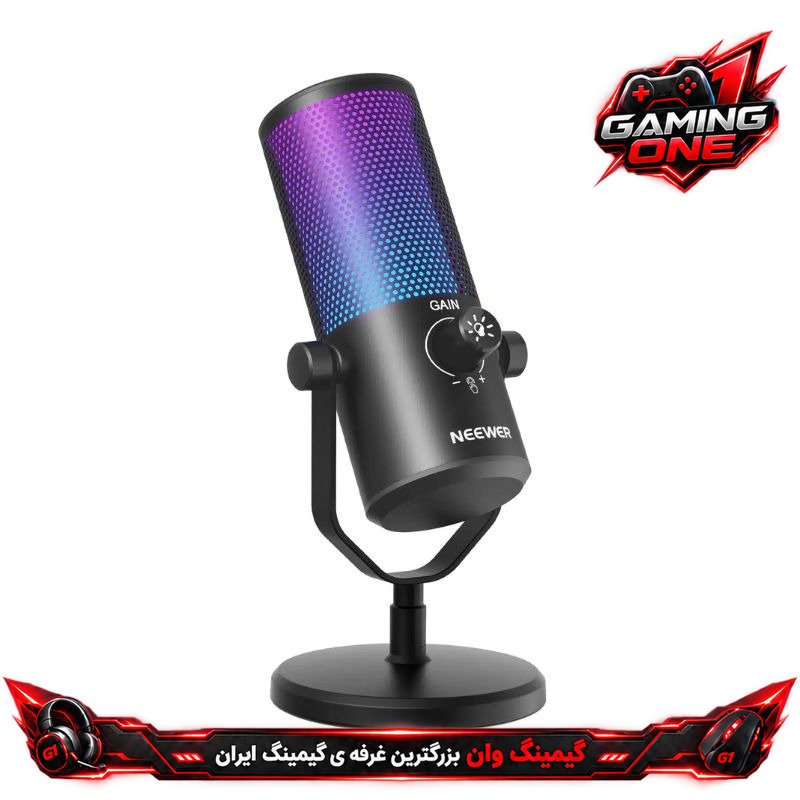 میکروفون گیمینگ NEEWER CM24 RGB Light USB با دیافراگم بزرگ و الگوی کاردیوئید