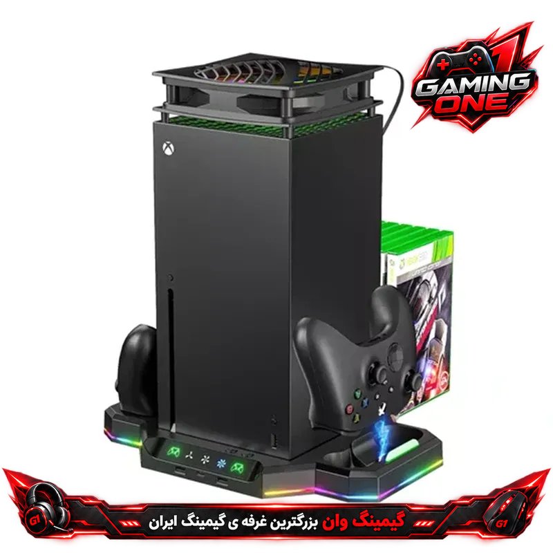 پایه شارژر باتری و فن RGB چندمنظوره Xbox Series X آی پلی مدل HBX-608