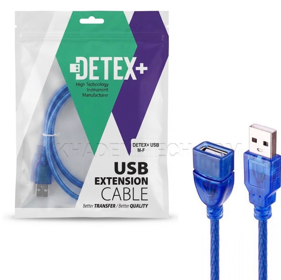 کابل افزایش طول USB دتکس طول 0.3 متر آبی