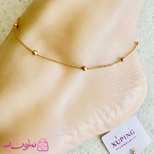 پابند زنانه ژوپینگ مدل توپی طلایی رنگ کد 470