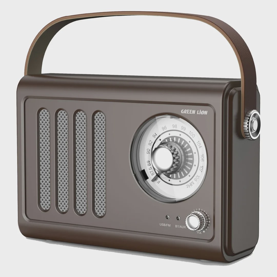 اسپیکر بلوتوثی رادیویی Green Lion Vintage Radio بلوتوث 5.3، AUX، USB و باتری 1500 میلی آمپرساعت