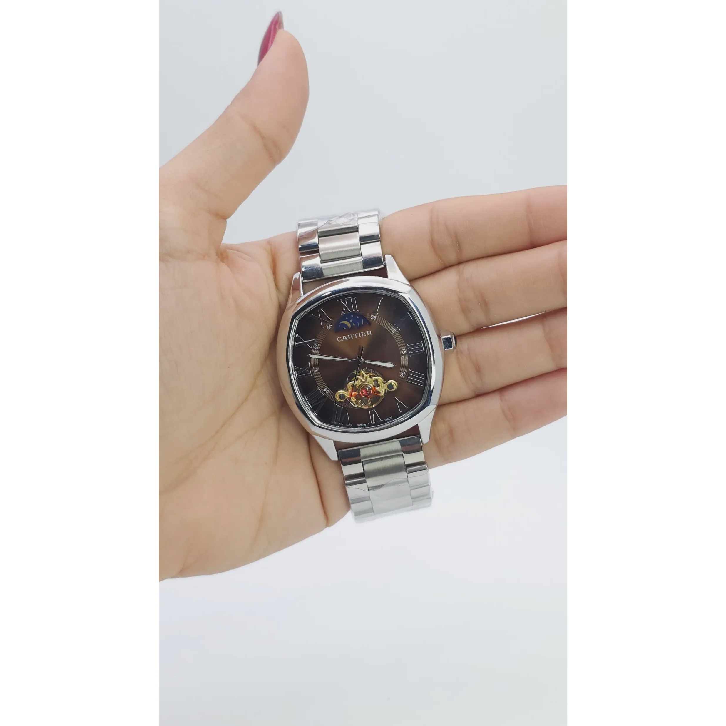 ساعت مچی مردانه کارتیر اتوماتیک Cartier BU750 فول استیل رنگ ثابت کد 10924