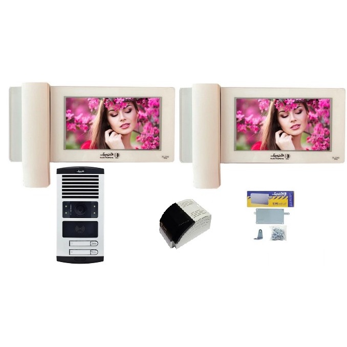 خرید پکیج کامل آیفون تصویری 7 اینچ الکتروپیک مدل 996 حافظه دار با پنل RFID 1086 کارتخوان