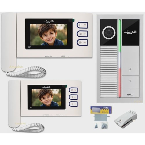 خرید پکیج کامل آیفون تصویری4 3 اینچ الکتروپیک با مانیتور PRO797 حافظه دار و پنل لمسی رنداجدید