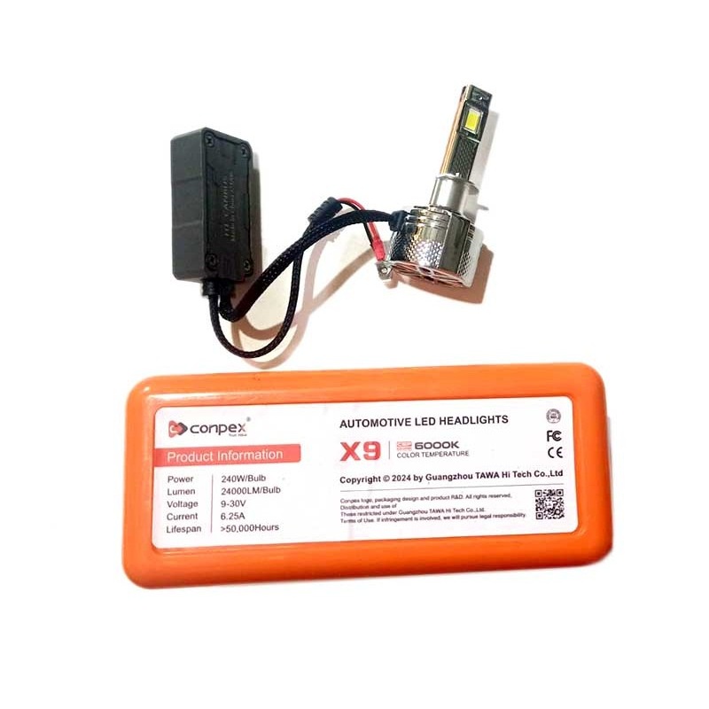 هدلایت 240 واتی کانپکس x9 کنباس دار فن دار اصل پایه h7جدید