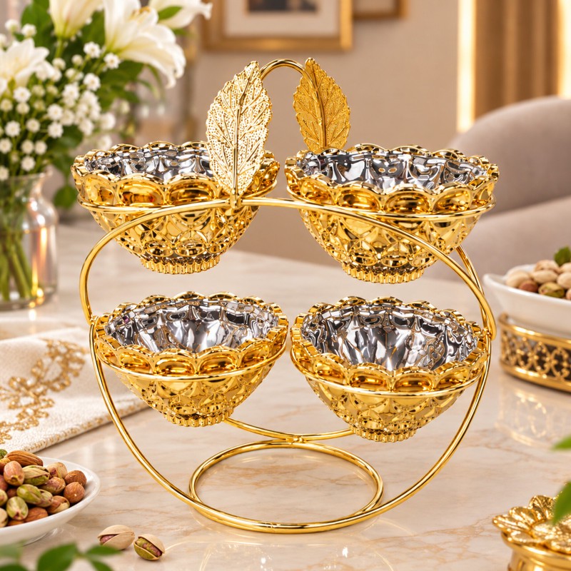 اردو خوری 4 پارچه کد 1002 مدل چهارخانه به همراه استند