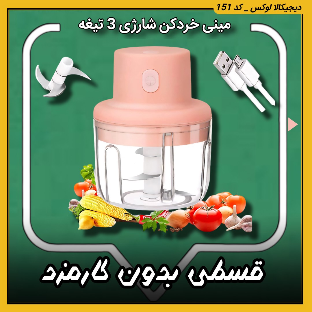 مینی خردکن شارژی اورجینال Mini ( قسطی بدون کارمزد ) 3 تیغه مناسب آشپزی سریع و غذای کودک original