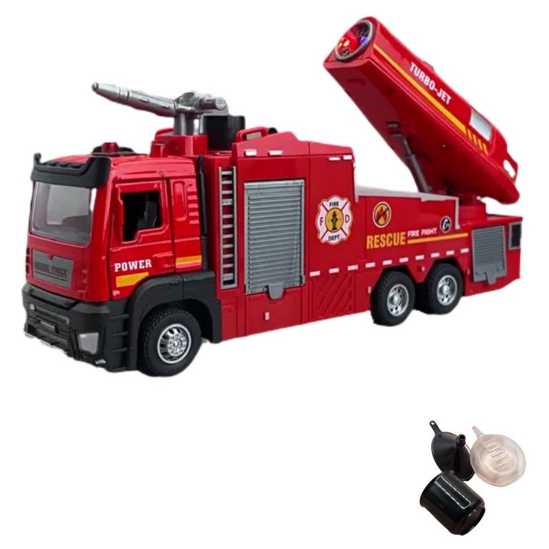 ماکت ماشین بازی ناب سل مدل آتش نشانی مه پاش دودزا فلزی چراغدار آژیردار کد RESCUE FIRE FIGHT ODEL ALLOY VEHICLES به هم...جدید