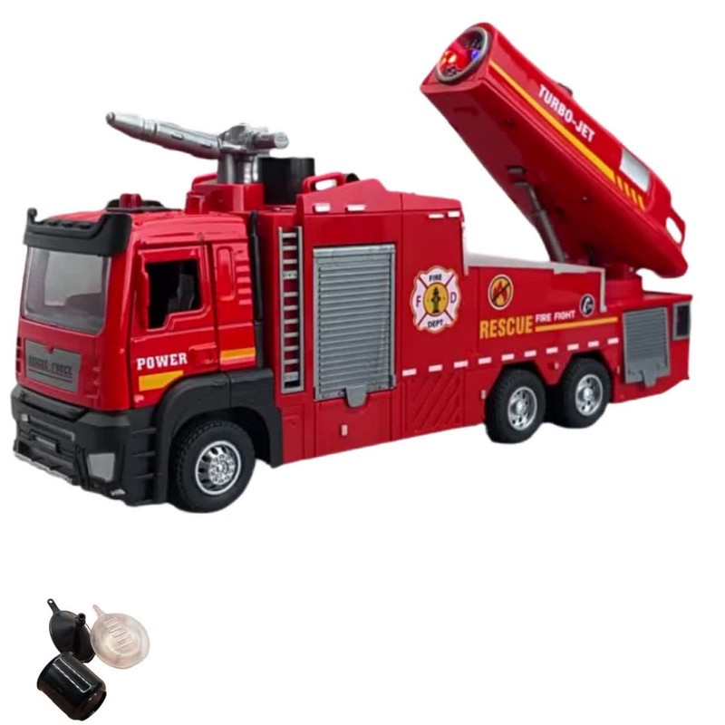 ماکت ماشین بازی ناب سل مدل آتش نشانی مه پاش دودزا فلزی چراغدار آژیردار کد RESCUE FIRE FIGHT ODEL ALLOY VEHICLES به هم...جدید