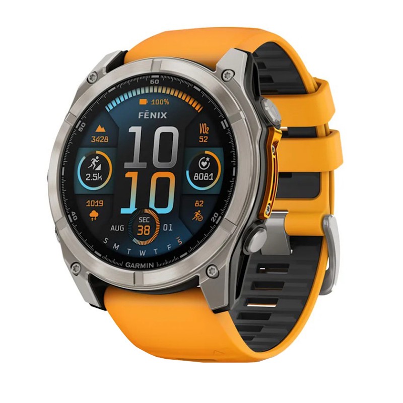 ساعت هوشمند 51 میلی متری گارمین مدل Fenix 8 Amoled Sapphire با بند سیلیکونیجدید