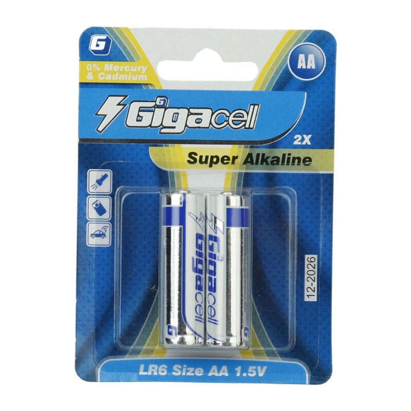 باتری قلمی گیگاسل مدل Super Alkaline LR6 بسته دو عددیجدید
