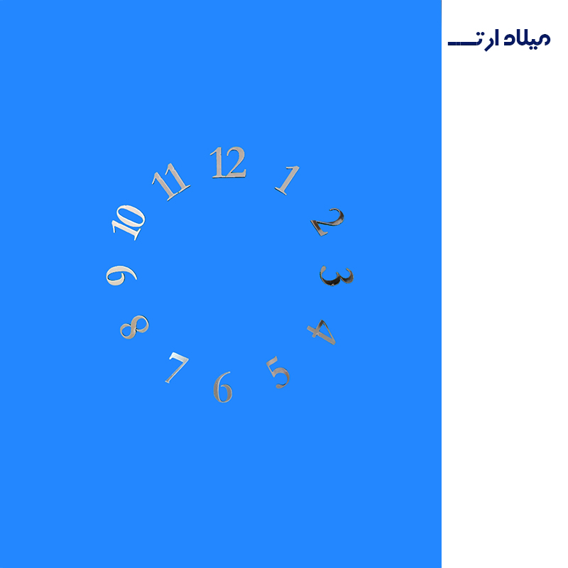 عدد ساعت 12 عددی 5سانتی انگلیسی نقره ای