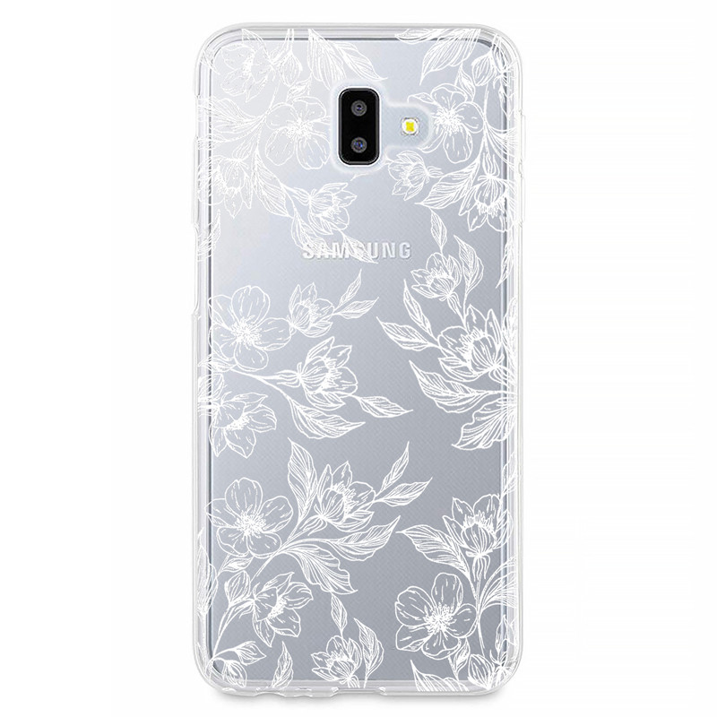 کاور مگافون طرح گل مدل C50-W مناسب برای گوشی موبایل سامسونگ Galaxy J6 Plus - با بهترین کیفیت