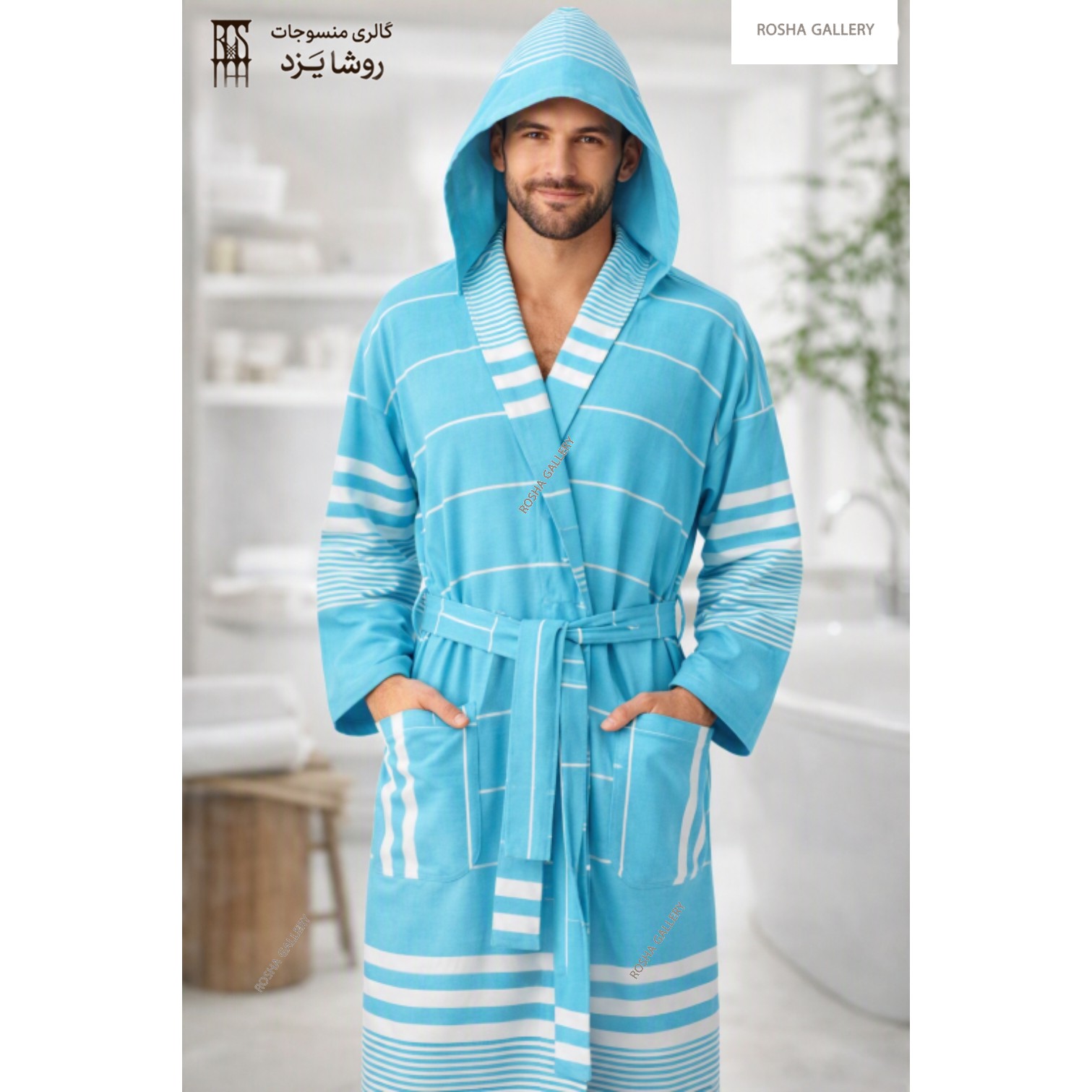 حوله تنپوش نخی شعرباف، رنگی کلاهدار سایز S،M،L،Xl،2Xl